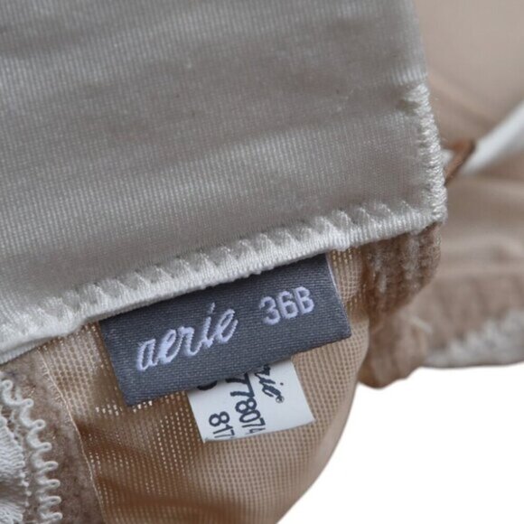 Aerie Balconette Lace Bra Cream Underwire Floral Size 36B - Picture 8 of 8